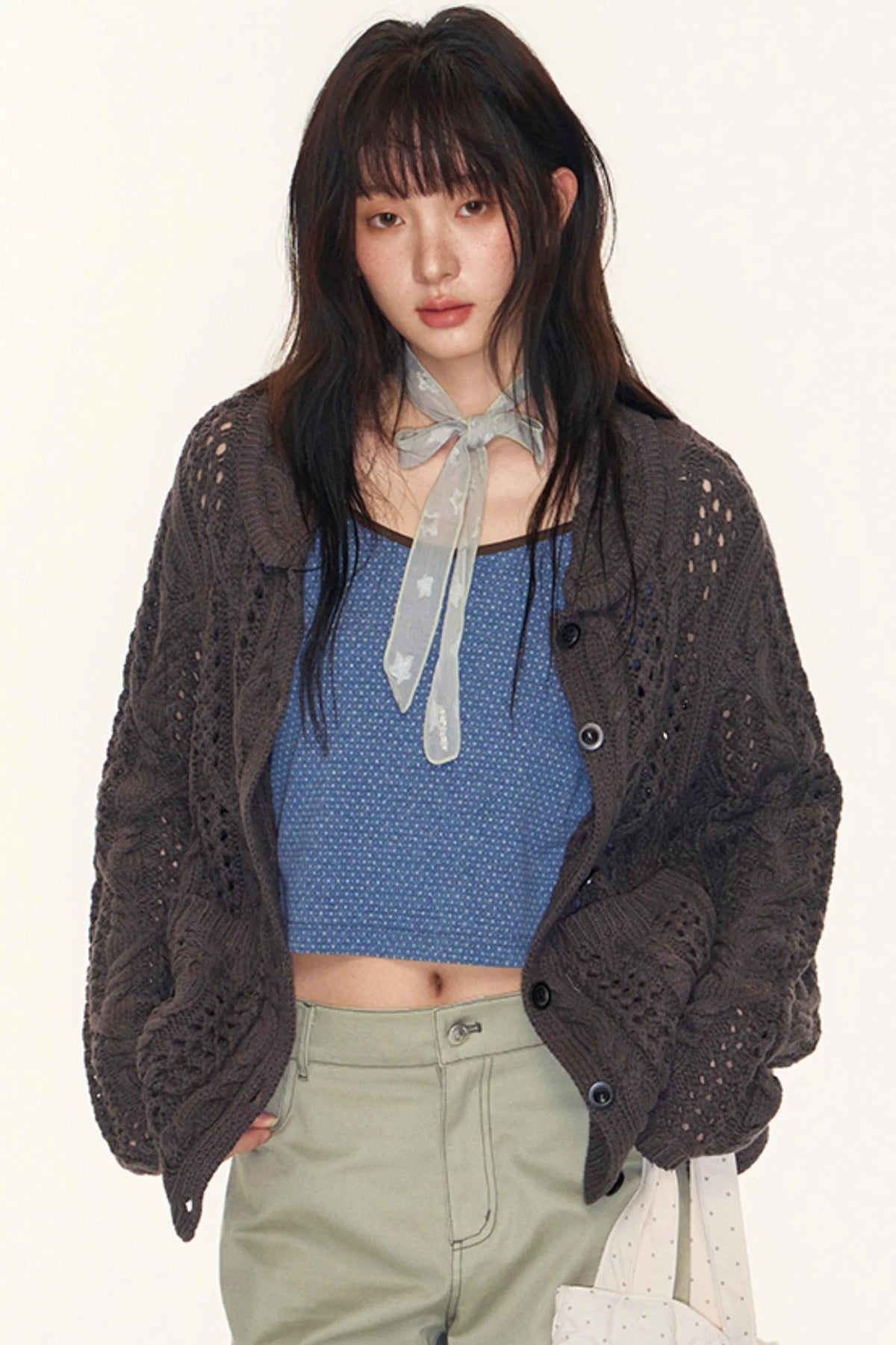Vintage Petal Collar Cardigan
