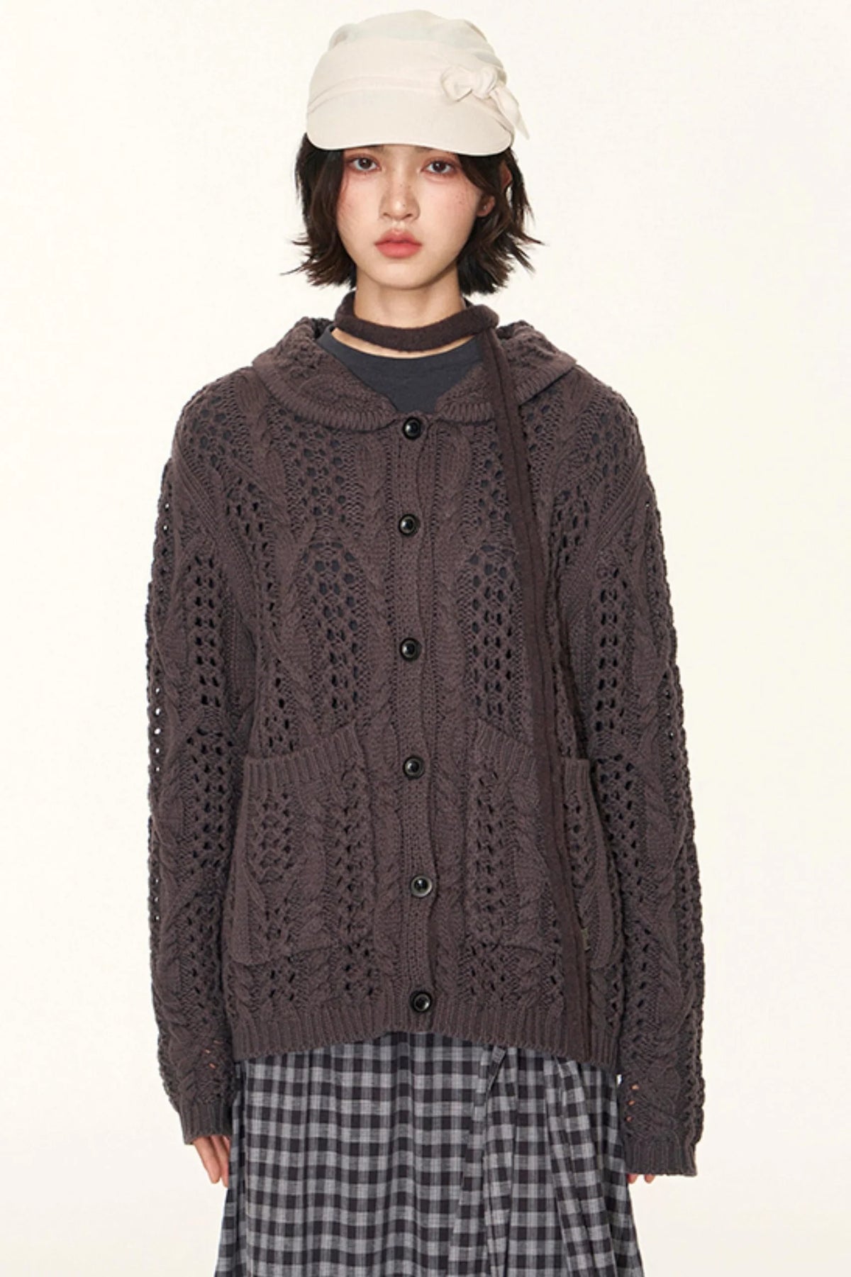 Vintage Petal Collar Cardigan