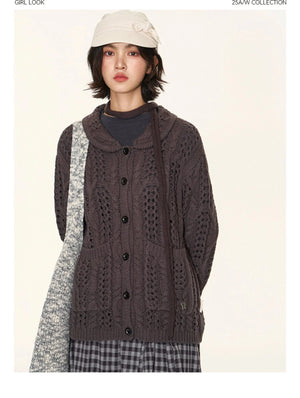 Vintage Petal Collar Cardigan