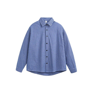 Vintage Plaid Lapel Shirt & Top Set-Up