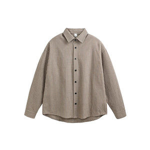 Vintage Plaid Lapel Shirt & Top Set-Up