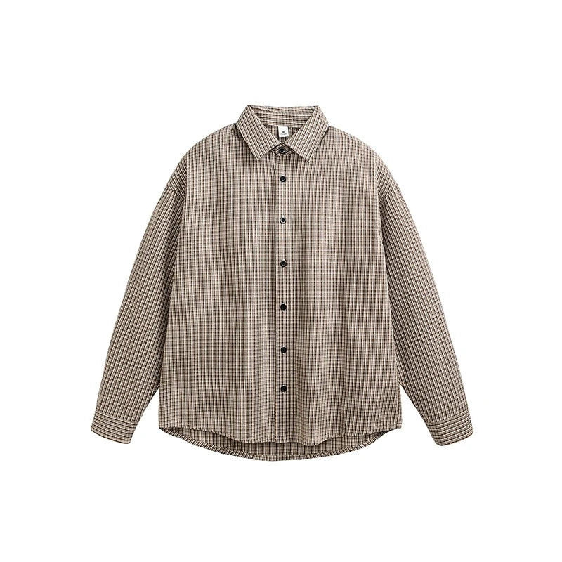 Vintage Plaid Lapel Shirt & Top Set-Up