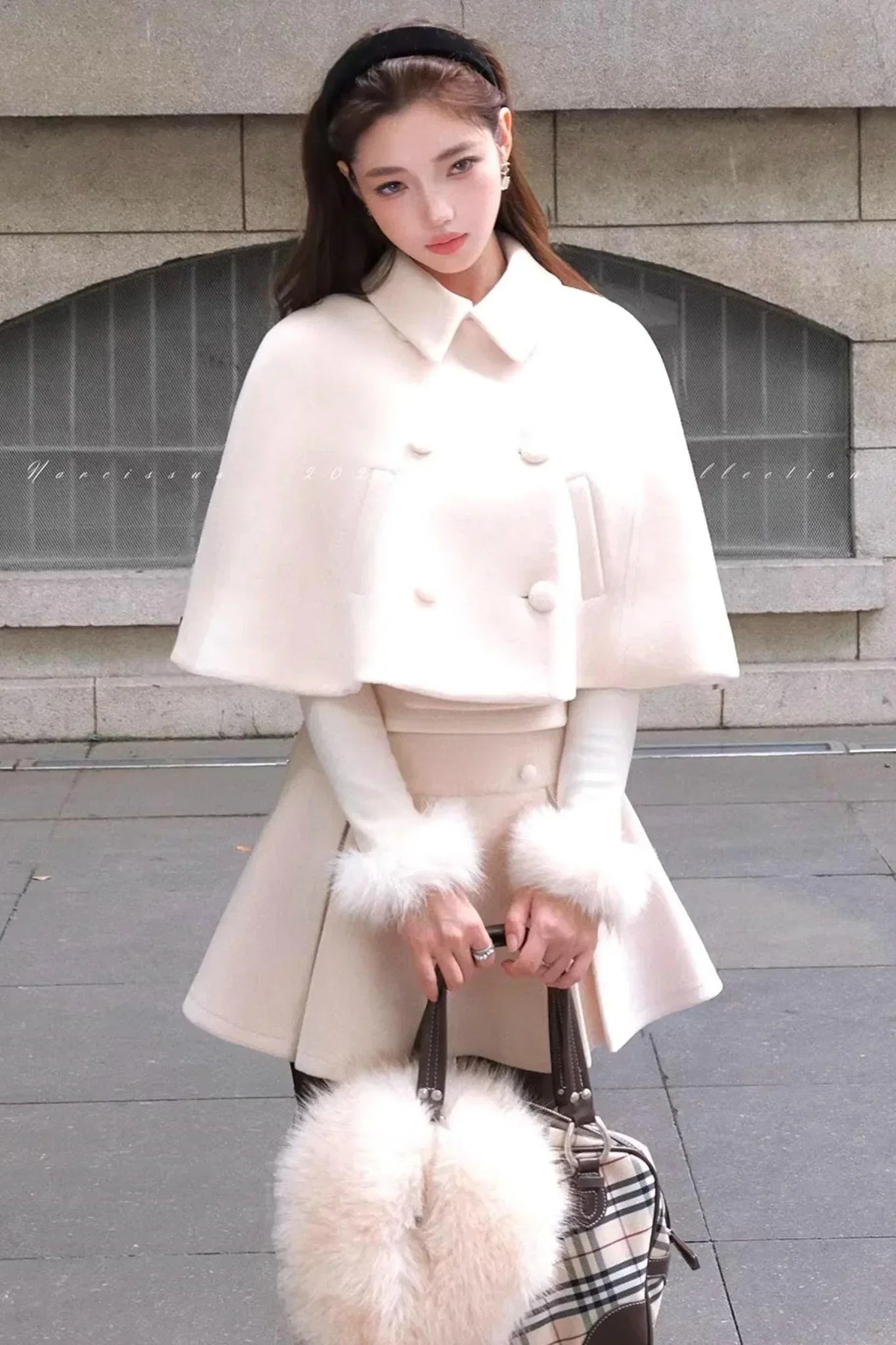 Vintage Plaid Wool Cape Set-Up