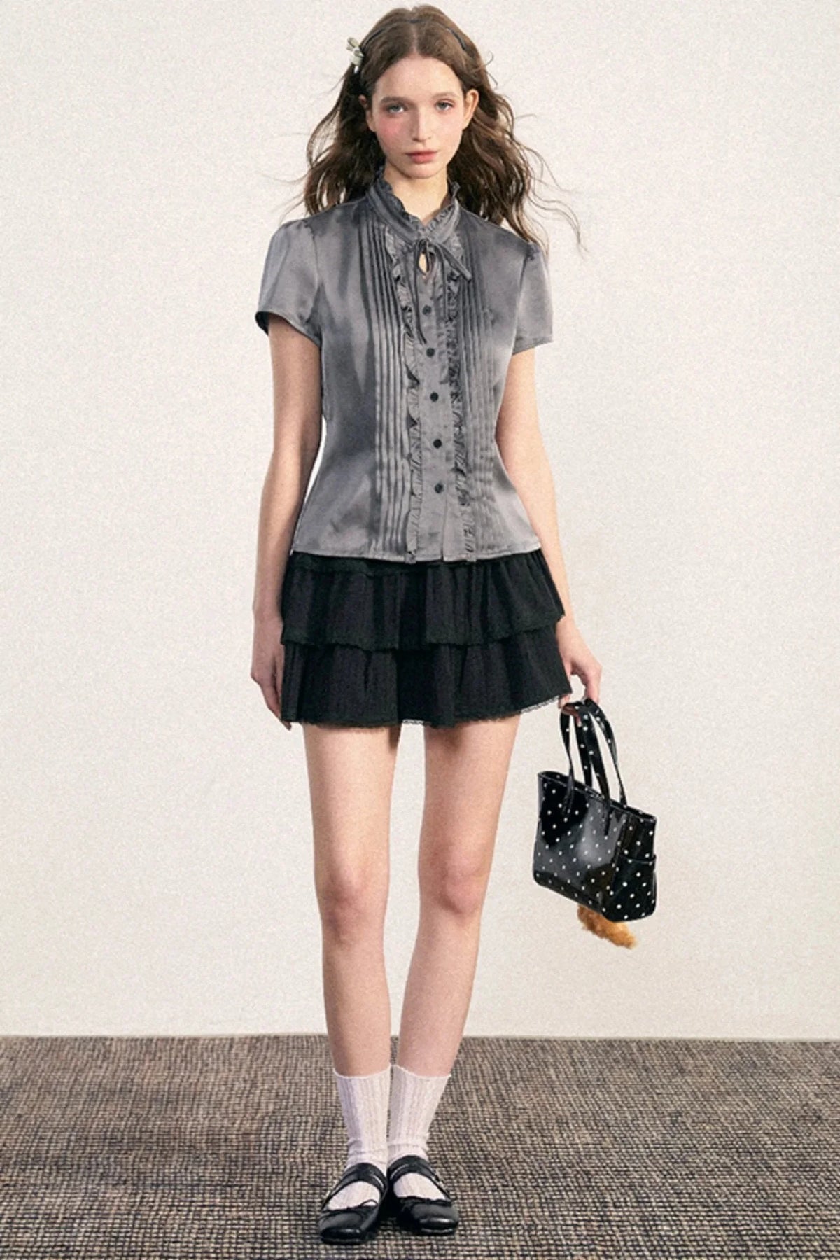 Vintage Pleated A-line Skirt