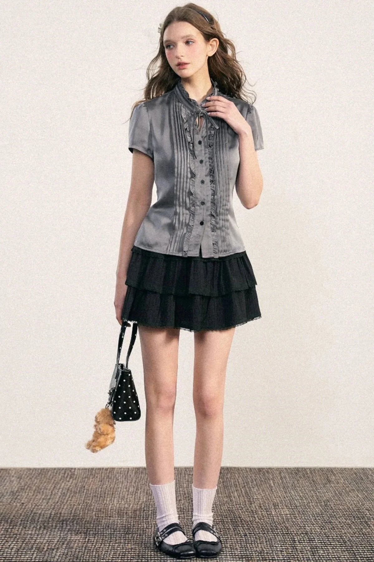 Vintage Pleated A-line Skirt