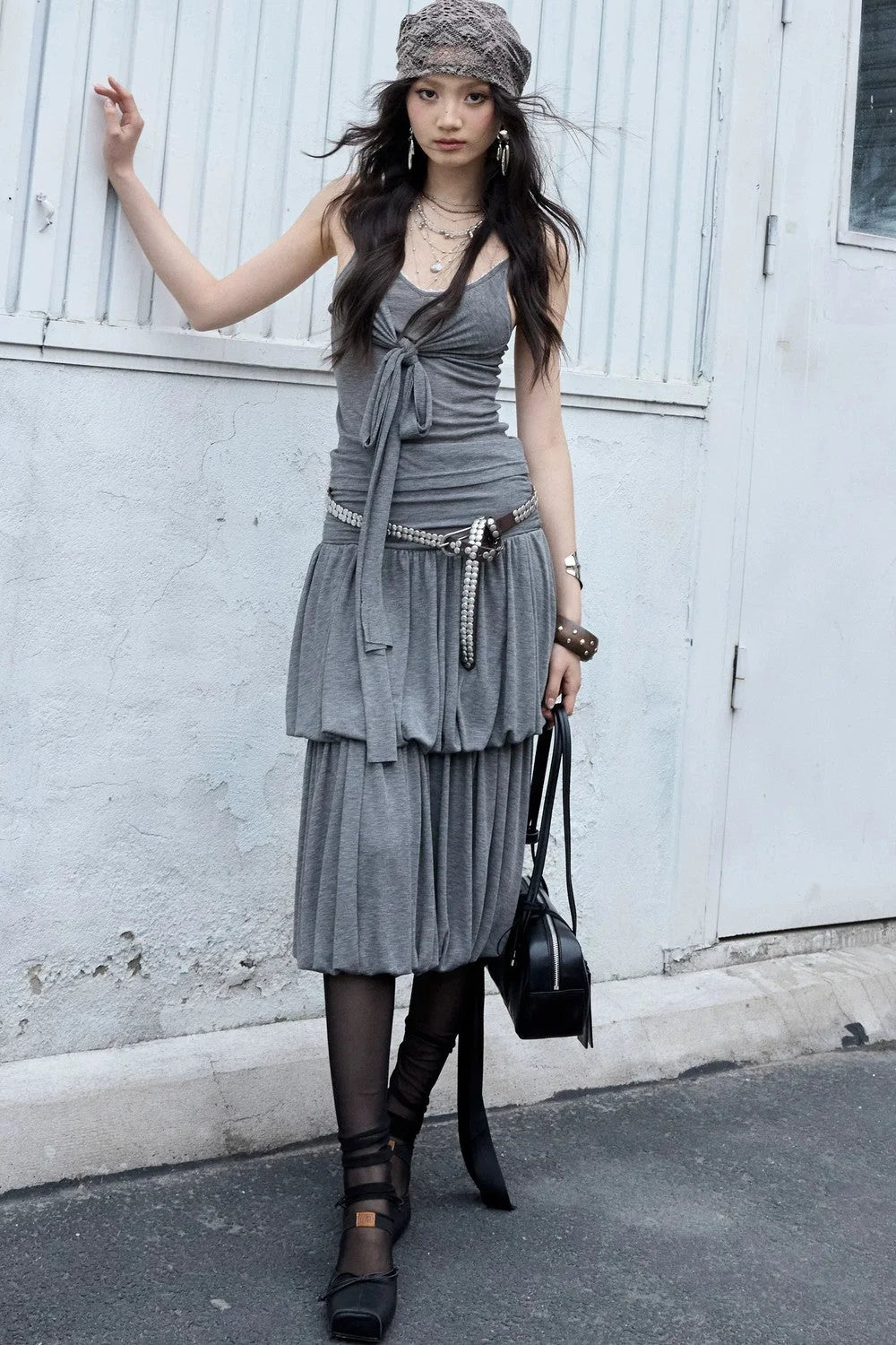 Vintage Pleated Knit Top Set-Up
