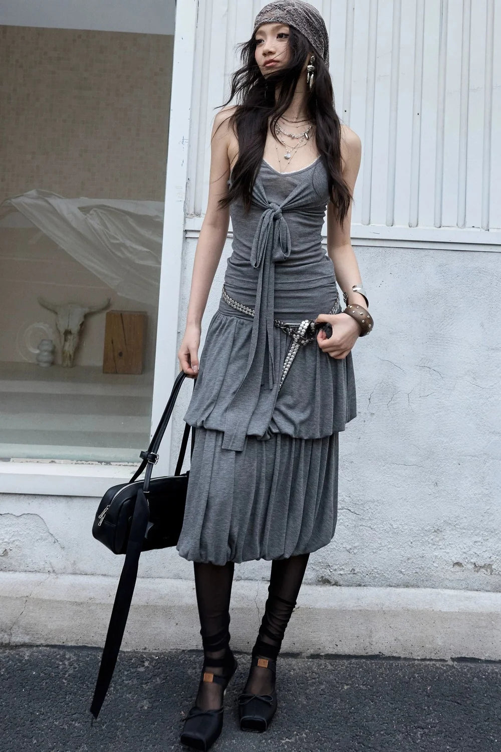 Vintage Pleated Knit Top Set-Up