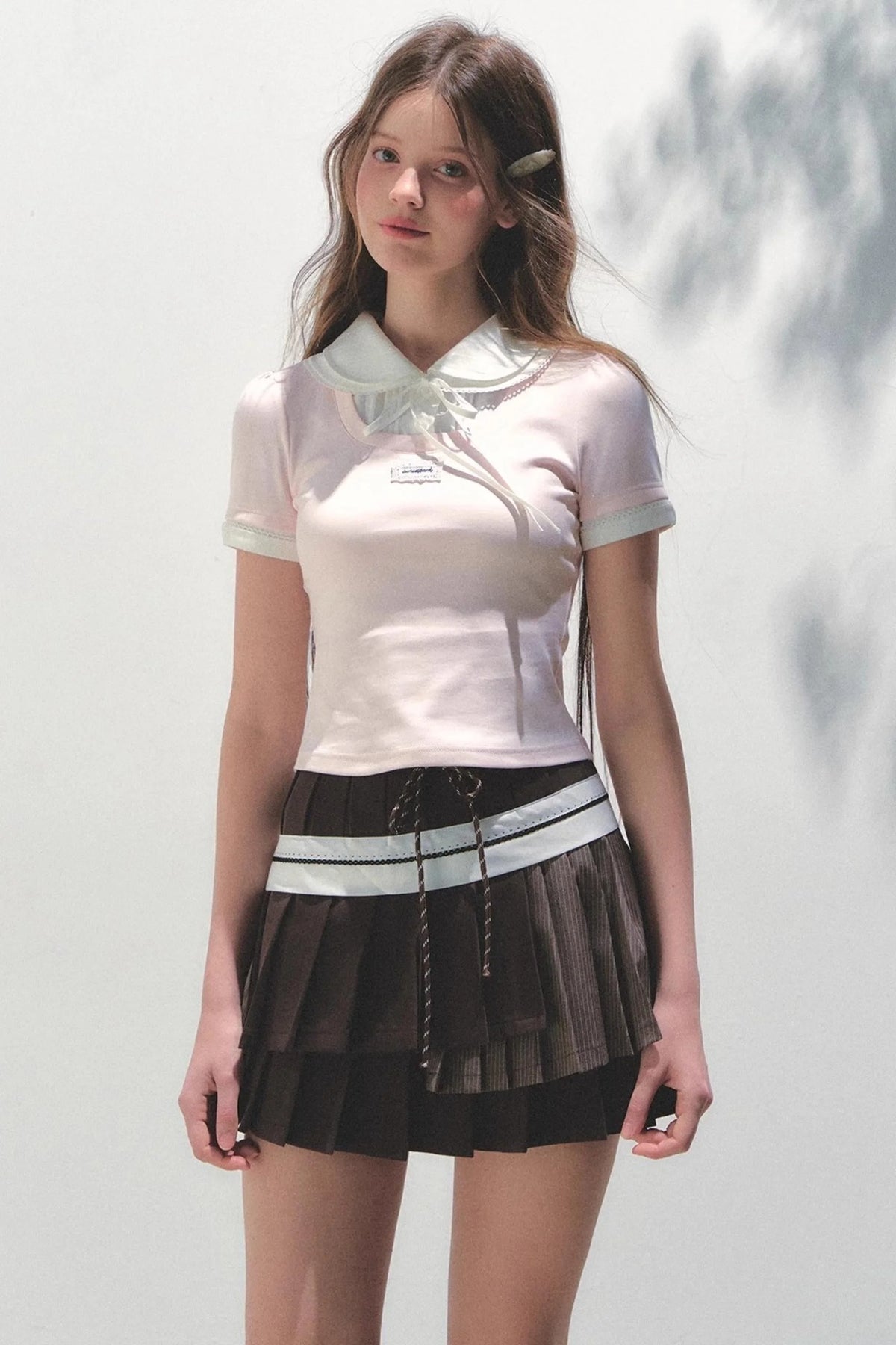 Vintage Pleated Peplum Skirt