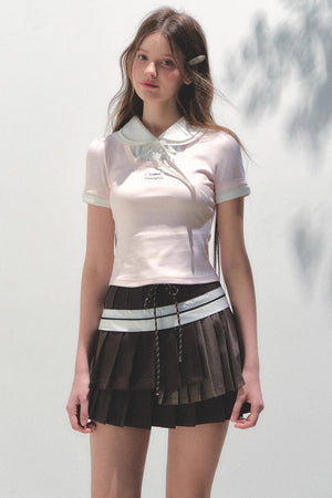 Vintage Pleated Peplum Skirt