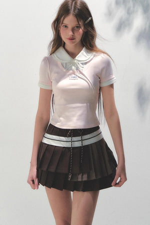 Vintage Pleated Peplum Skirt