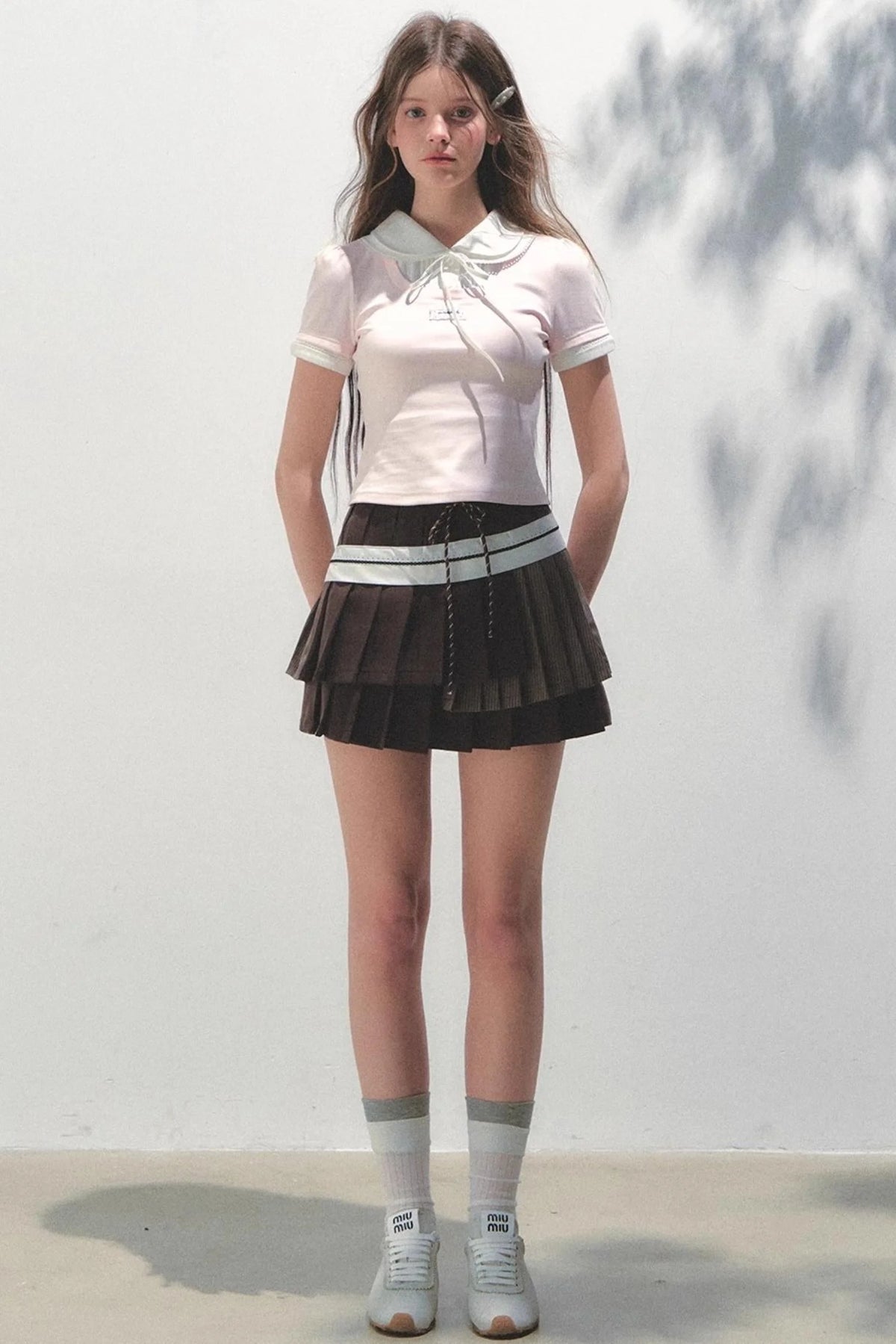 Vintage Pleated Peplum Skirt