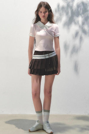 Vintage Pleated Peplum Skirt