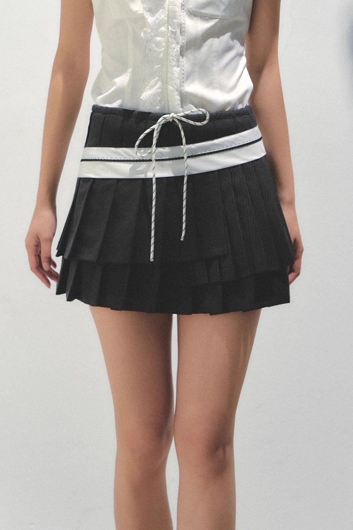 Vintage Pleated Peplum Skirt