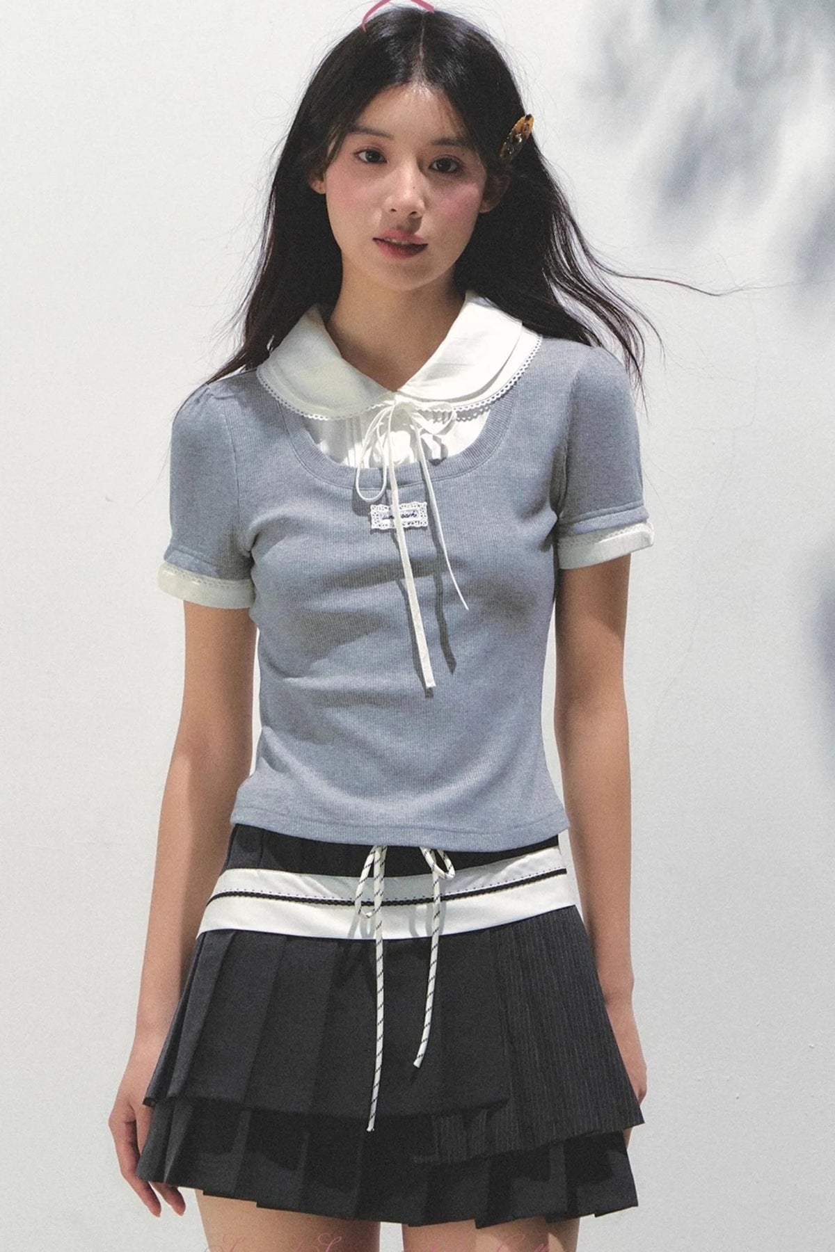 Vintage Pleated Peplum Skirt