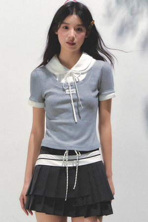 Vintage Pleated Peplum Skirt