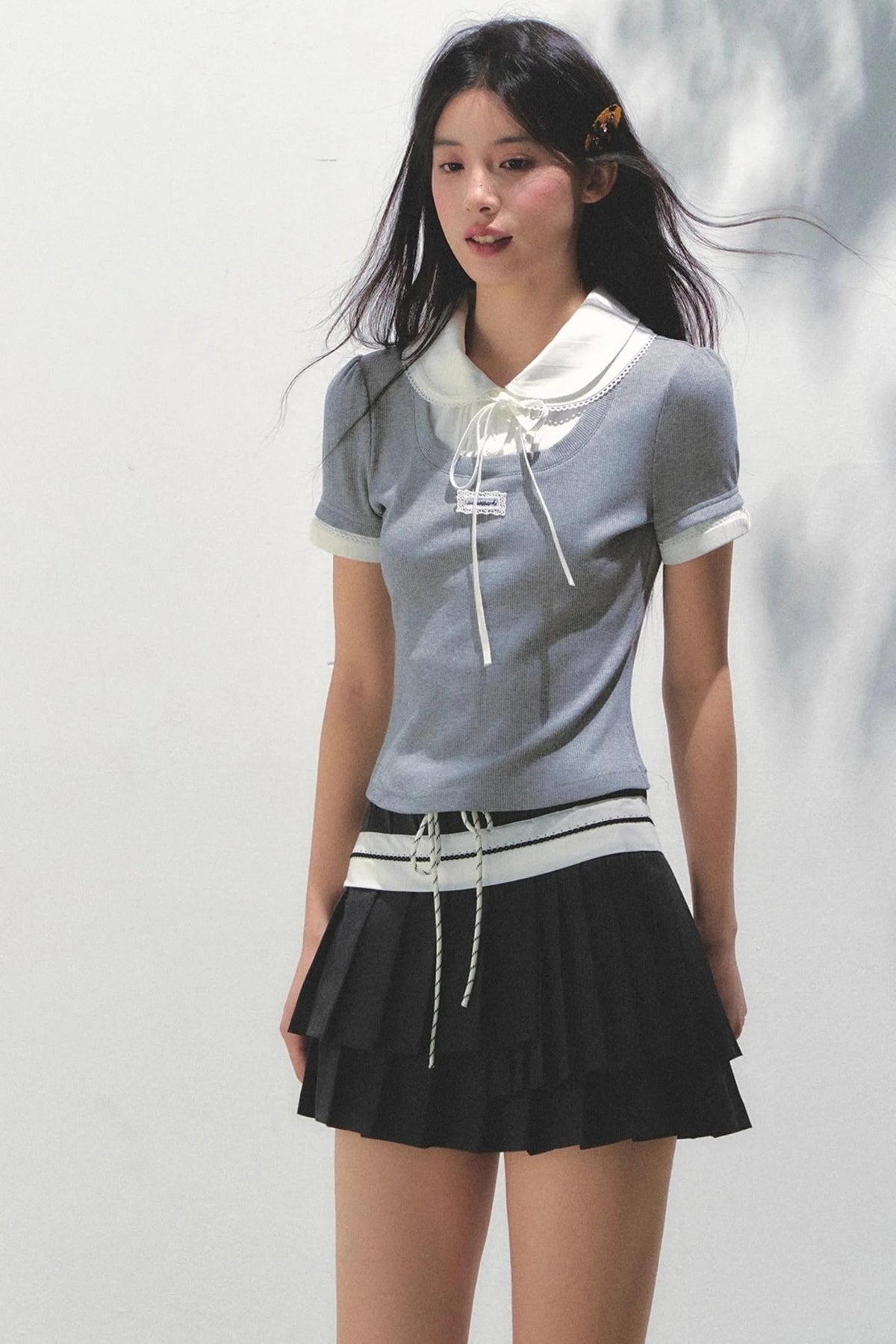 Vintage Pleated Peplum Skirt