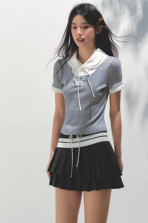 Vintage Pleated Peplum Skirt