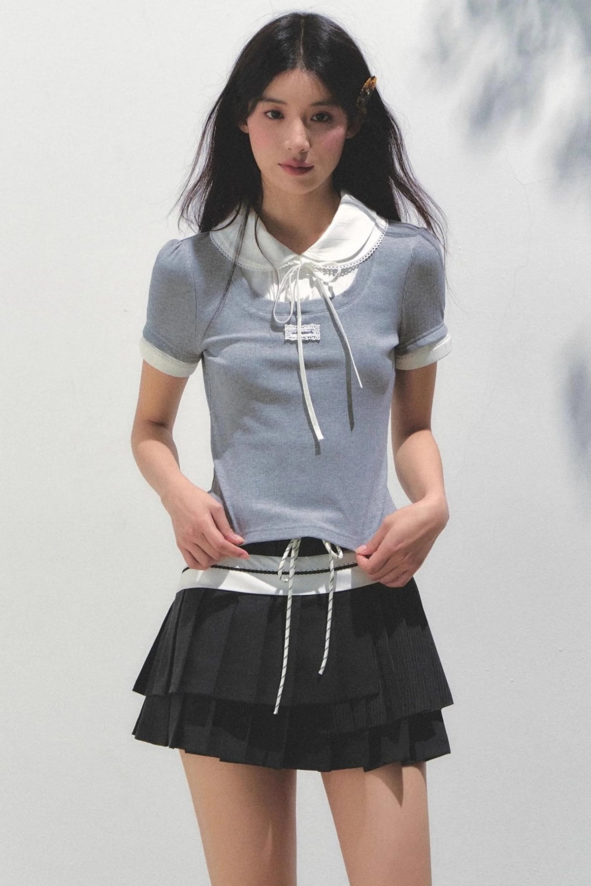 Vintage Pleated Peplum Skirt