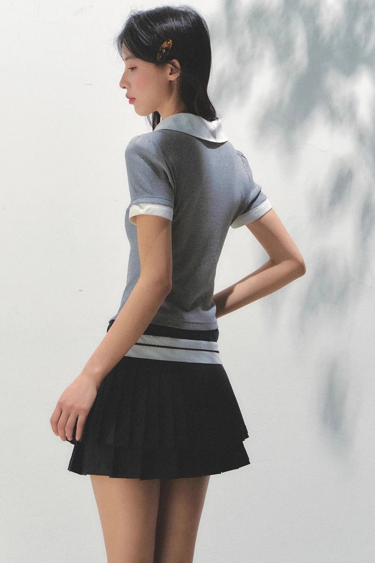 Vintage Pleated Peplum Skirt