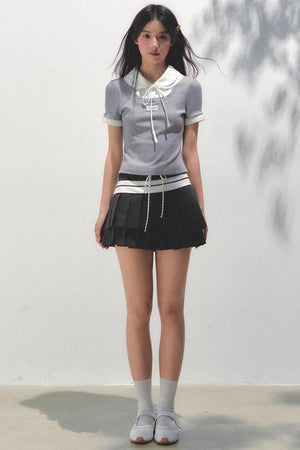 Vintage Pleated Peplum Skirt