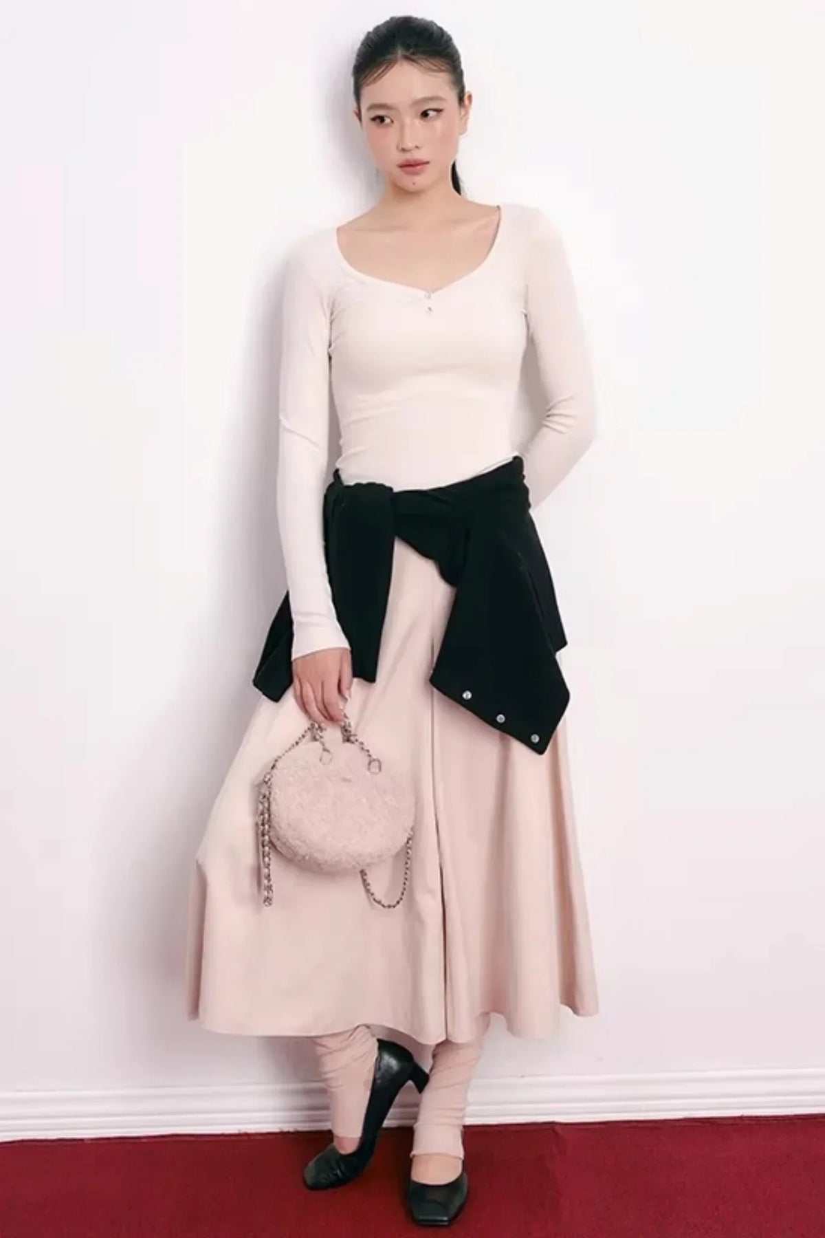 Vintage Pleated Skirt Pants