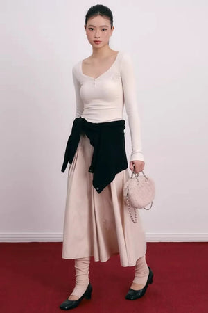 Vintage Pleated Skirt Pants