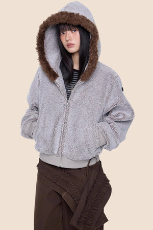 Vintage Polar Fleece Hooded Jacket