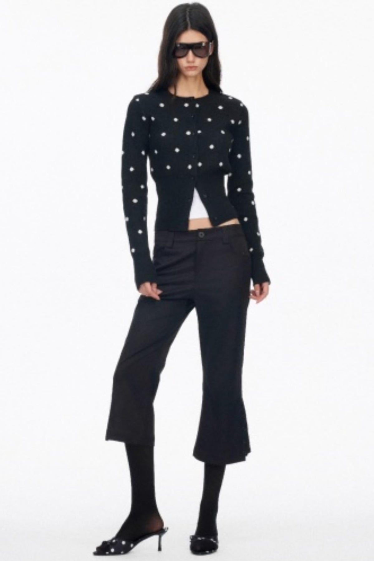 Vintage Polka Dot Base Knit Cardigan