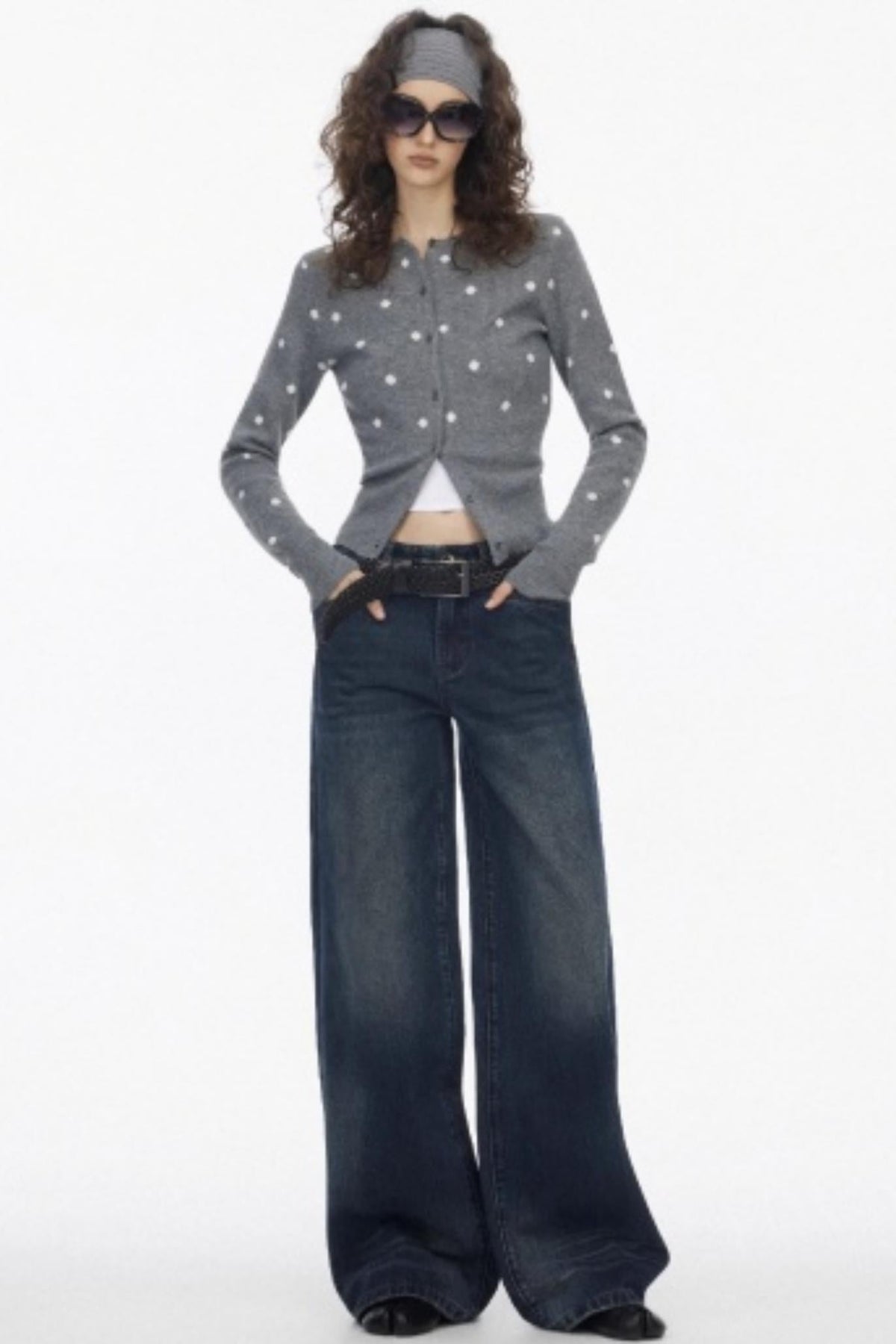 Vintage Polka Dot Base Knit Cardigan