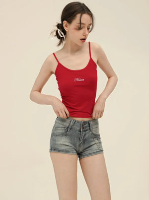 Vintage Polka Dot Slim Camisole Top Set-Up