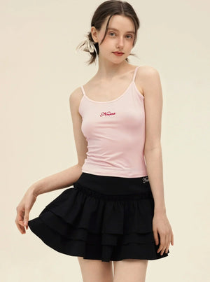 Vintage Polka Dot Slim Camisole Top Set-Up