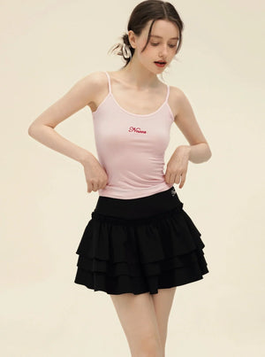 Vintage Polka Dot Slim Camisole Top Set-Up