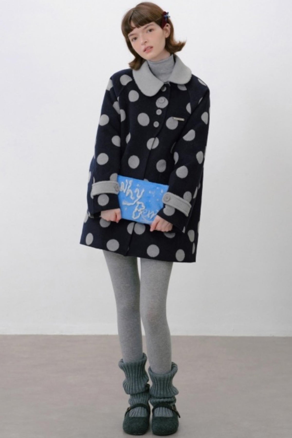 Vintage Polka Dot Woolen Jacket