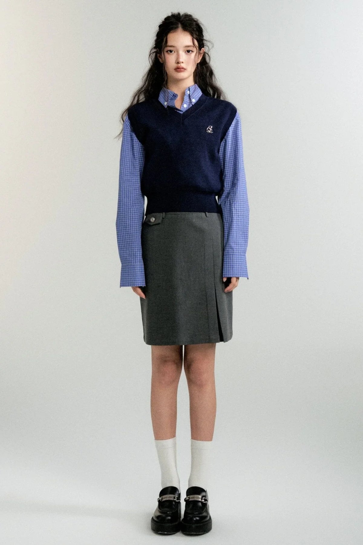 Vintage Preppy V-Neck Wool Knit Vest