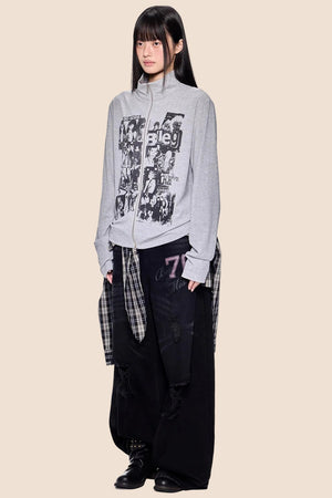 Vintage Printed Cardigan Top