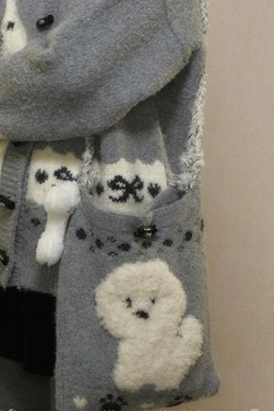 Vintage Puppy Knit Sweater Jacket Set-Up