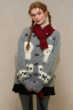 Vintage Puppy Knit Sweater Jacket Set-Up