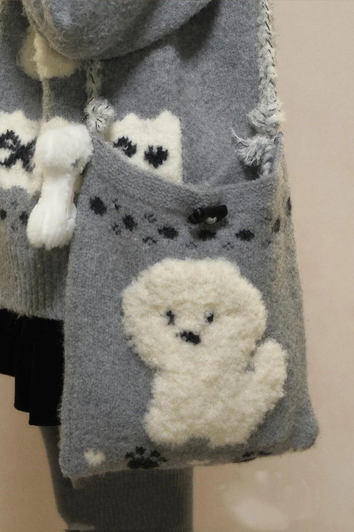 Vintage Puppy Knit Sweater Jacket Set-Up
