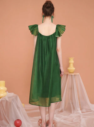 Vintage Rabbit Flying Sleeve Dress