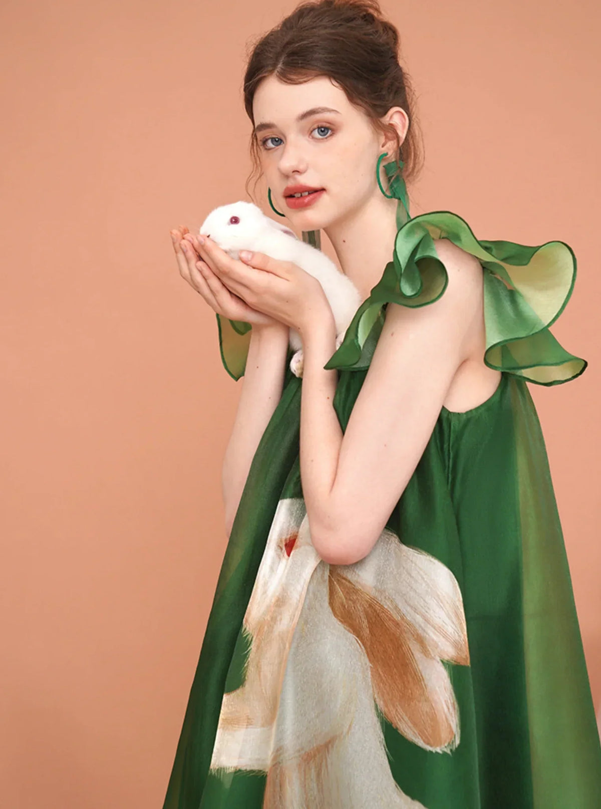 Vintage Rabbit Flying Sleeve Dress