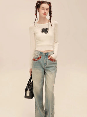 Vintage Raglan Long Sleeve Sweater