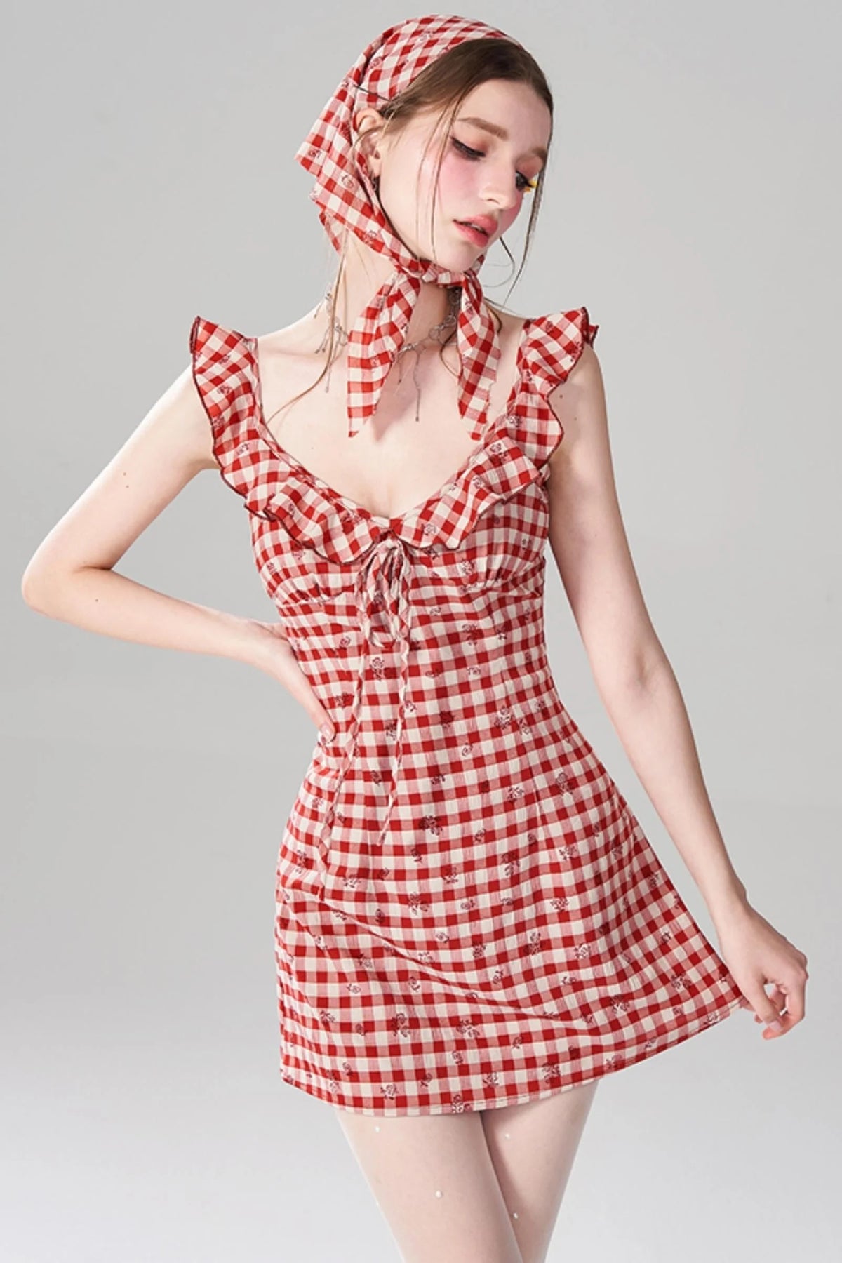 Vintage Rose Halter Dress