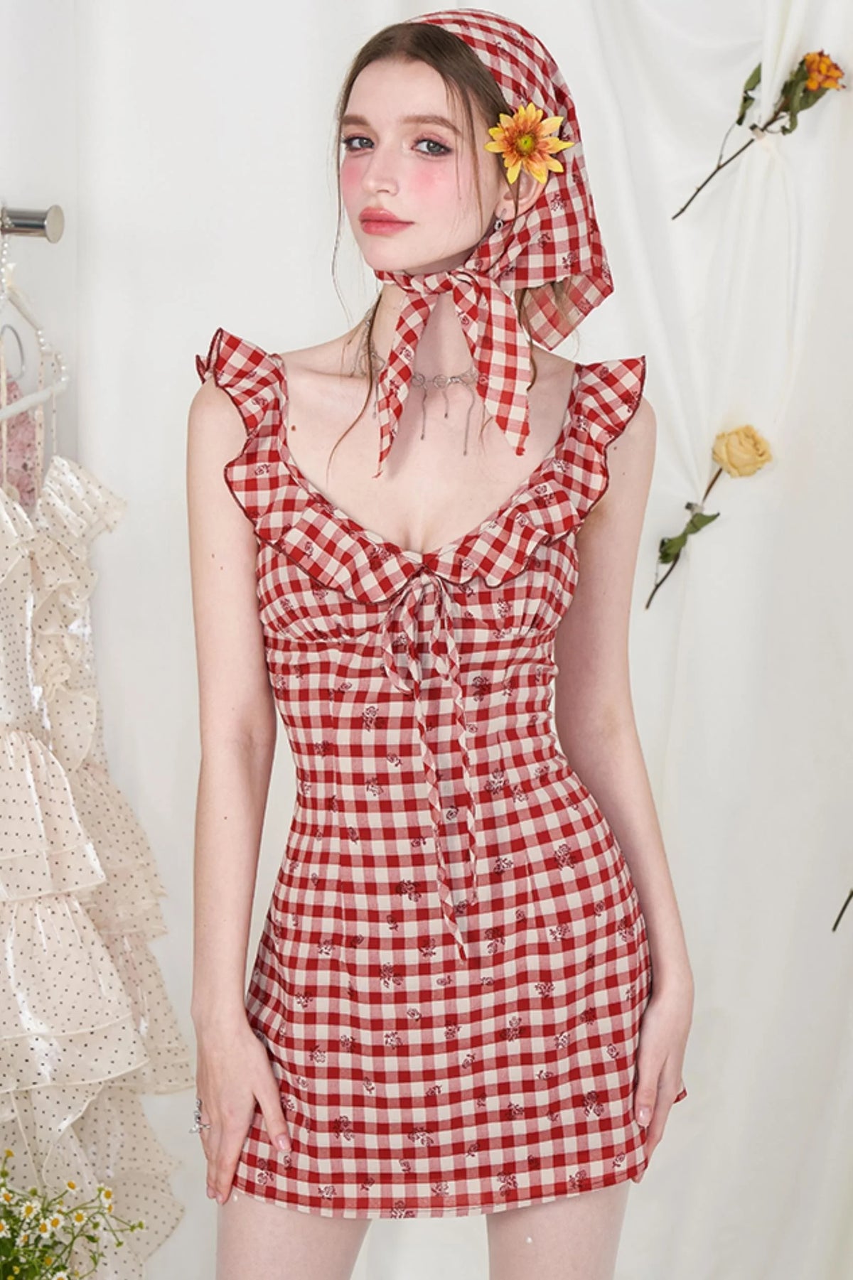 Vintage Rose Halter Dress