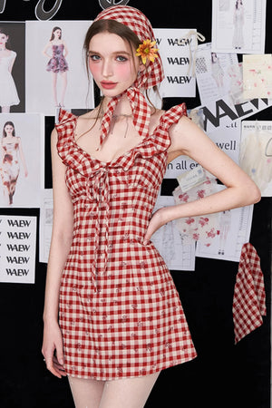 Vintage Rose Halter Dress