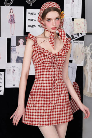 Vintage Rose Halter Dress