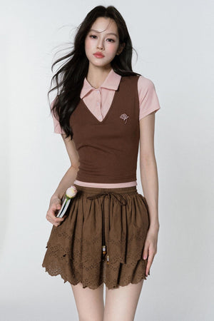Vintage Rose Polo Tee