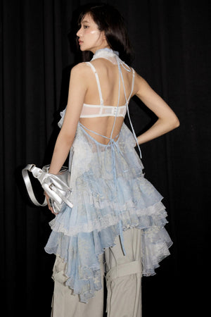 Vintage Ruffle Two-Piece Skirt Set-Up