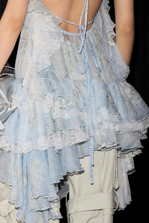 Vintage Ruffle Two-Piece Skirt Set-Up