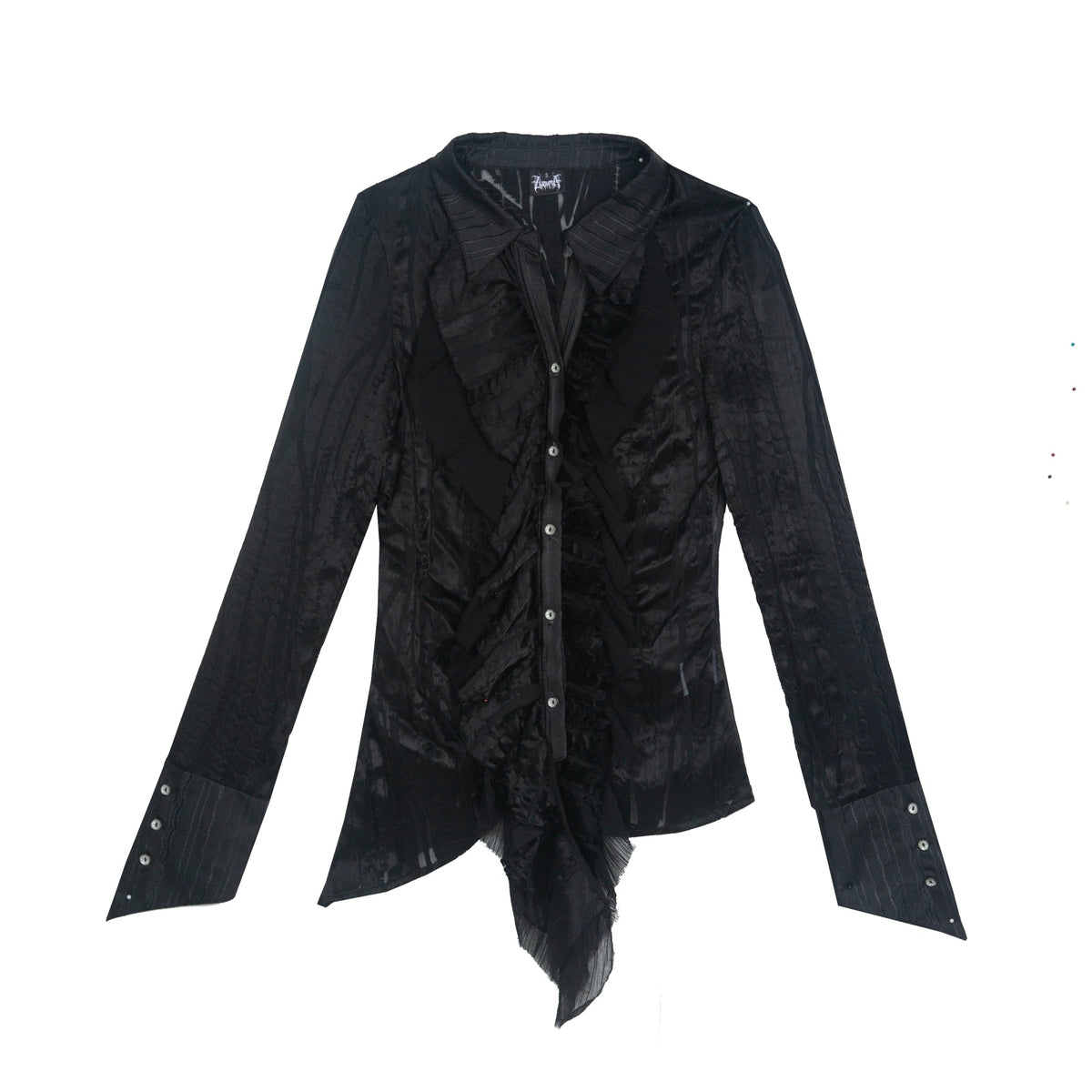 Vintage Ruffled Two-Tone Cardigan