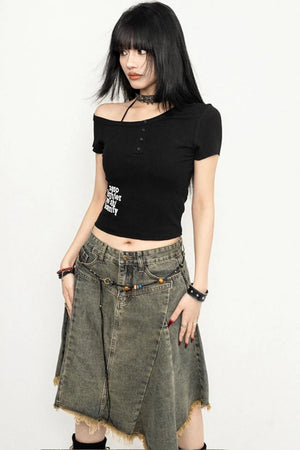 Vintage Shoulder Cut T-Shirt